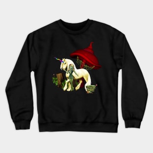 Unicorn in a mushroom forest Crewneck Sweatshirt